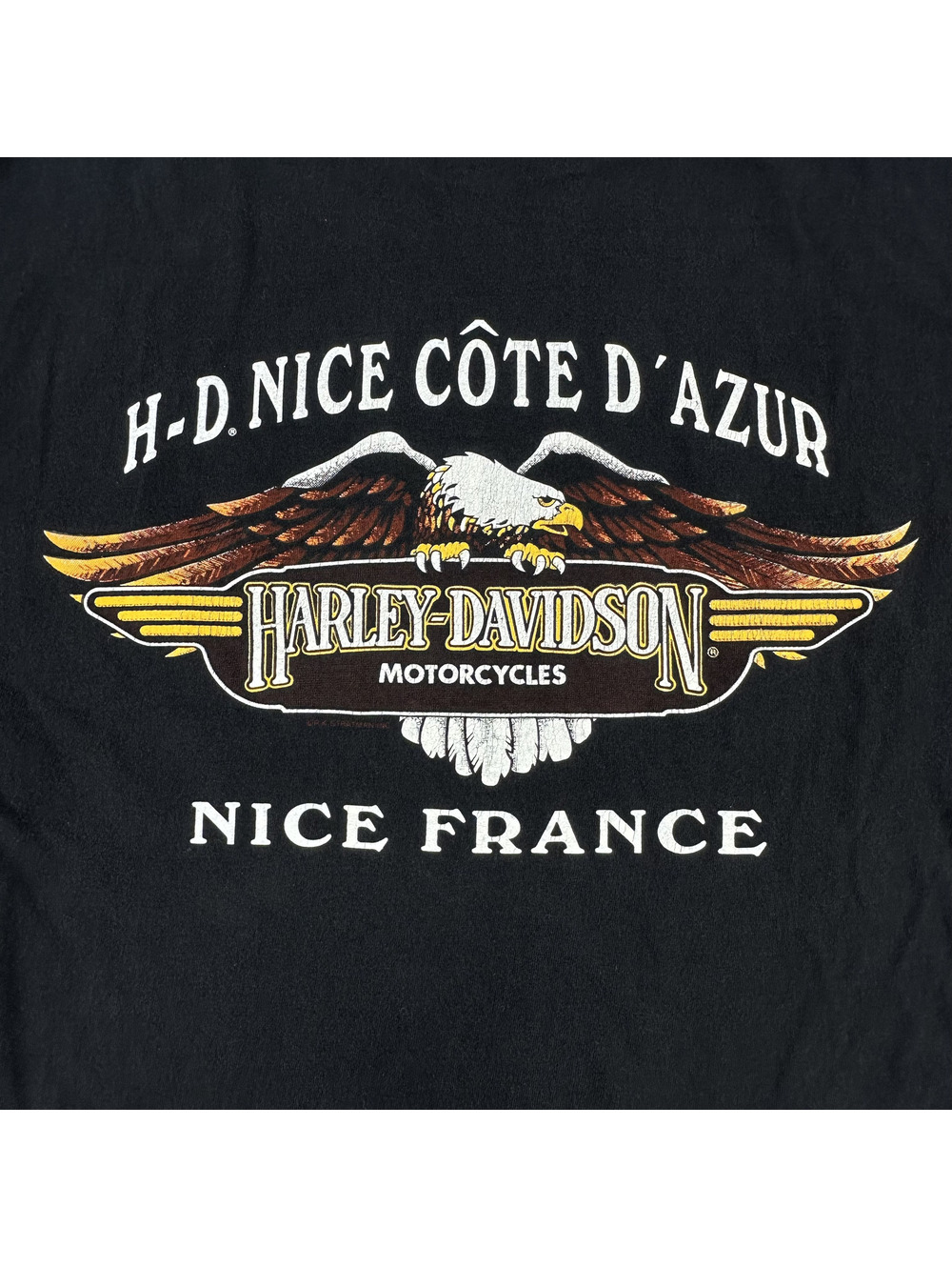 Harley-Davidson Vintage 1994 Nice France Black Cotton T-Shirt - XL - Picture 5 of 7